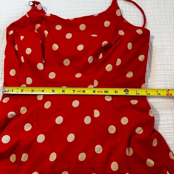 Boston Proper red Polk dot dress. Size medium - Picture 8 of 9